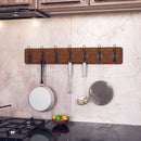 HBCY Creations Rustic Brown Solid Wood Wall Mounted Coat Rack with Shelf, 7 Hooks, 34" Long - Kitchen, Mudroom, Entryway, Bathroom - Includes Mounting Hardware, Coat Hanger, Dog Leash Hooks by CozyNest Decor