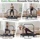 BCAN 40"/48" Mini Rebounder Trampoline for Adults with Bar, 450/550LBS Fitness Trampoline with Bungees, Adjustable Handle, Stable & Quiet, Indoor Outdoor, Whole-Body Workout & Relaxation at Home by TinyTreasures Baby Boutique