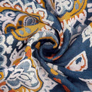 Boho Muslin Blanket for Adults 4-Layer Gauze 80 x 90 Inches Soft Cozy 100% Cotton Summer Cooling Blanket Floral Decor for Sofa Bed Coverlet Both Sides (A Boho Spiral Flower, 80 x 90 in) by CozyNest Decor