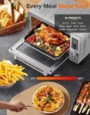 Nuwave Bravo Pro Smart 21QT Toaster Oven Air Fryer Combo, Convection Oven Countertop, 10 functions all in 1, with even & quick crisp technology, 50-450°F, 1800W, Stainless Steel by CozyNest Decor