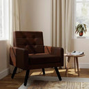 Kromax Mid-Century Modern Accent Chair for Living Room, 496 Lb. Weight Capacity, Dual Armrests, Comfy Extra Large Seat, Timeless Style Perfect for Reading & Relaxing, Bronze by CozyNest Decor