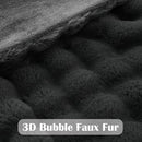 NEWCOSPLAY Faux Fur Twin Blanket Grey Bubble Blanket Thick Warm Soft for Couch Sofa Bed 550GSM (Grey, Twin(60"x80")) by CozyNest Decor