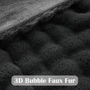 NEWCOSPLAY Faux Fur Throw Blanket Grey Bubble Blanket Thick Warm Soft for Couch Sofa Bed 550GSM (Grey, Throw(50"x60")) by CozyNest Decor