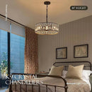 16” 4-Light Modern Crystal Chandeliers Black Dinning Room Light Fixture, Round Pendant Light Kitchen Island Chandelier, Flush Mount Ceiling Light for Living Room Entryway Bedroom Foyer by CozyNest Decor
