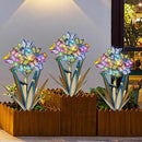 Homight Solar Metal Agave Butterfly Flower Stick Garden Sculpture - Outdoor Gift, Christmas Lights - Swaying Butterfly Garden Lights (2 PCS Blue) by CozyNest Decor