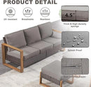 Outdoor Couch Wicker Patio Sofa, Rattan Patio Furniture Sofa with Sturdy Frame,All-Weather PE Wicker,Wide Armrest,Deep Seating and Thick Cushions for Deck Porch Garden(Brown/Grey) by CozyNest Decor