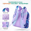 Choco Mocha Unicorn Backpack for Girls, Elementary School Backpack for Girls Ages 6-8 Kids Kindergarten Backpack Bookbag 17 Inch with Chest Strap, Planet Purple by TinyTreasures Baby Boutique