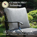 Patio Furniture Set with Fire Pit Table, 5 Pcs Metal Outdoor Conversation Set, 4 Single Chairs with 5.75" Extra Thick Cushion and 28" Fire Pit Table for Backyard Deck, Grey by GreenHaven Gardens