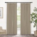 Macochico Pinch Pleated Blackout Curtains 102 Inches Long 100% Light Blocking Light Khaki Linen Drapes for Bedroom Living Room Farmhouse Shabby Chic Burlap Curtains with Tieback 72”Wx102”L 1 Panel by CozyNest Decor