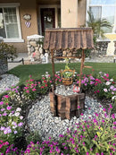 Wooden Wishing Wells for Outdoors with Hanging Bucket, Wishing Well Planters Rustic Style Patio Garden Ornamental, Brown by GreenHaven Gardens