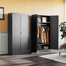 SISESOL Metal Wardrobe Cabinet with Hanging Rod,Black Armoire Wardrobe Closet,Metal Clothing Storage Cabinet with Adjustable Shelves and Doors,72" Cloth Storage Cabinets for Home,Living/Laundry Room by CozyNest Decor
