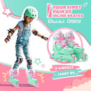 2PM SPORTS Inline Skates with Light Up Wheels, Roller Skates Blades for Boys Girls Kids Ages 5-8 8-12 4-6 6-12, Size Adjustable Beginner Blades Roller Skates by TinyTreasures Baby Boutique