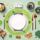 Whaline 4Pcs Round St. Patrick's Day Placemats Embroidered Shamrock Place Mats Green Clover Dinner Table Mats for Home Spring Irish Holiday Birthday Party Decor by CozyNest Decor
