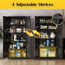 Metal Tall Black Cabinet, 71' Pantry Cabinet with Doors and 4 Adjustable Shelves, for Pantry, Laundry Room, Living Room, Dining Room by CozyNest Decor