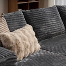 ovios 104" Cloud Sectional Couch with L-Shape Chaise,Modern Modular Sofa with Deep Seat, Upholstered Couches for Living Room Bedroom,No Assembly Required, Grey (Plush Corduroy Fabric) by CozyNest Decor