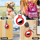 Upgrade Waterproof 2 Pack Airtags Holder with Apple Airtags Keychain, Hard PC Air Tag Case, Anti-Scratch & Shock Air tag Holder, Men's Women's Keyrings & Keychains -Black+Red by TinyTreasures Baby Boutique