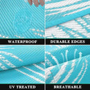 Pauwer Waterproof Outdoor Rug 5x8, Reversible Plastic Straw Patio Camping Rug, Indoor Outdoor RV Mat Carpet for Deck, Camper, Porch, Balcony, Backyard, Picnic, Leaf Teal by GreenHaven Gardens