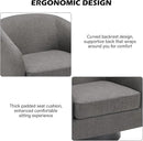 Swivel Barrel Accent Chair, Modern Round Linen Arm Chair for Living Room, Bedroom, Comfy Club Reading Chairs for Adults（Linen Fabric, Grey, Set of 1 by CozyNest Decor