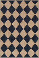 Lahome Checkered Easy Jute Kitchen Rug, 2x3 Front Door Mat Non Slip Washable Neutral Area Rug, Farmhouse Diamond Non Shedding Low Pile Floor Carpet for Entryway Porch Doorway by CozyNest Decor