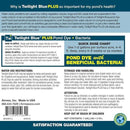 Airmax Pond Dye Plus, Twilight Blue Colorant & Natural Beneficial Bacteria, Large Pond & Lake Water Clarifier & Color Treatment, Shade Plants & Algae from Sunlight, Fish & Livestock Safe, 4 Gallons by GreenHaven Gardens