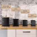 Kitchen Canisters for Countertop Set of 4 with Customizable Chalkboard Labels & Marker Pen - Big Iron Kitchen Canisters with Airtight Lids - Black Canister Set - Flour and Sugar Containers Farmhouse by CozyNest Decor