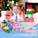 2PM SPORTS Inline Skates with Light Up Wheels, Roller Skates Blades for Boys Girls Kids Ages 5-8 8-12 4-6 6-12, Size Adjustable Beginner Blades Roller Skates by TinyTreasures Baby Boutique