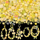 Assorted 170-230PCS Yellow Acrylic Beads for Bracelet Making, Flower Bow Butterfly Candy GummyBear Aesthetic Bracelet Charms,Cute Beads for Jewelry Making DIY Necklace Keychain Phone Charm by TinyTreasures Baby Boutique