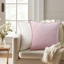 decorUhome Chenille Soft Throw Pillow Covers 12x20 Set of 2, Lumbar Velvet Farmhouse Neutral Decorative Euro Pillow Covers with Stitched Edge for Couch Sofa Bed Home Decor, Blush Pink by CozyNest Decor