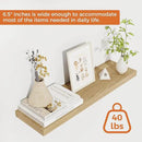 Fun Memories Floating Shelves for Wall, 24" Rustic Wood Deep Wall Mounted Shelves with Invisible Brackets for Decor & Storage, Floating Shelf for Living Room, Bathroom (Oak, Set of 2) by CozyNest Decor