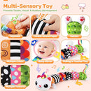 Baby Toys 0-6 6-12 Months, Sensory Musical Animal Stuffed Toy for Infant 0-3 3-6 Months, Tummy Time Toys with Mirror Crinkle Rattle, Plush Unicorn Cat Toy Gifts for 0 1 2 3 4 5 6+ Months Boys Girls by TinyTreasures Baby Boutique