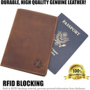 WANDERINGS Leather Travel Wallet with Passport Holder - 5.5" x 4" - Genuine Leather Case with RFID Blocking for Men and Women - Folding Wallet for Passports by TinyTreasures Baby Boutique