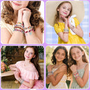 Friendship Bracelet Making Kit, Arts and Crafts Loom Bracelet Maker for Kids, Jewelry String Making supplies with 3 Thread Styles & 6 Bead Types, Christmas Birthday Gifts for Girls Ages 6 7 8 9 10+ by TinyTreasures Baby Boutique