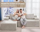 Hobestluk 96“ Modular Sectional Sofa Couches L-Shape Couch 3 Seat Modular Sofa Sectional Couches for Living Room, Cloud Couch with Oversized Chaise (Greygreen, Checked (Left Facing Chaise)) by CozyNest Decor
