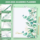 SUNEE Academic Planner 2025-2026 Weekly and Monthly, July 2025-June 2026, 8.5"x11", Tabs, Note Pages, Pockets, Bookmark, Flexible Cover, Spiral Binding, Leaves by TinyTreasures Baby Boutique