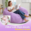 3.5FT Bean Bag Chairs Teardrop Bean Bag Chair for Adults Beanbag Chair with Memory Foam Filled Machine Washable Cover for Living Room, Bedroom (Large,Purple) by TinyTreasures Baby Boutique