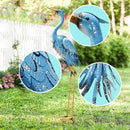Nacome Large Standing Blue Metal Crane Garden Statue: Indoor Outdoor Heron Animal Sculpture for Patio Backyard Porch Yard Bird Art Lawn Decor - 36.6inch Gifts for Grandma Mom by GreenHaven Gardens