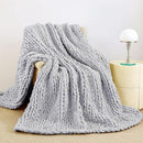 Admitrack Chunky Knit Blanket Throw, 100% Hand Knit Chenille Throw Blanket for Sofa & Home Decor, Soft and Cozy Knitted Throw Blankets (Light Gray，51"x63") by CozyNest Decor