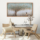 Aurlan Tree of Life Hand Painted Framed Wall Decor(40"x20"), Large Abstract Girl under Tree Oil Painting Canvas Artwork, Modern Nature Landscape Art for Office Living Room Bedroom by CozyNest Decor