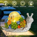 Afirst Solar Garden Snail Statues with Succulent Outdoor Resin Figurine Solar Lights Statue Decorations for Lawn, Patio, Balcony, Yard Ornament by GreenHaven Gardens