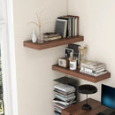 Deep Floating Shelves for Wall | 12 Inch Deep Floating Shelves 30 Inches Long Set of 2 | Rustic Walnut Floating Shelves for Living Room Bathroom Laundry Room Bedroom Kitchen Home Office by CozyNest Decor