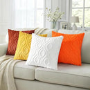decorUhome Fall Throw Pillow Covers 18x18 Inch Set of 2, Soft Plush Decorative Faux Fur Orange Solid Couch Pillow Covers, Accent Farmhouse Neutral Square Euro Pillow Cases for Sofa Bed Living Room by CozyNest Decor