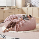 Bean Bag Chair 5Ft, Memory Foam Filled, Large Beanbag Chairs for Adults and Teens, Soft Sofa with Removable Flannel Cover, Round Couch for Living Room Bedroom College Dorm (Pink, 5FT-60×60"×24") by CozyNest Decor