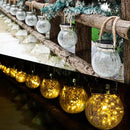 Cooo 6 Pack Heavy Crackle Glass Solar Lantern with 30 LED Firefly Lights– Waterproof Outdoor Hanging Lamp 215% Larger Solar Panel, Stainless Steel Lid Decorative Lighting for Garden Patio Table by CozyNest Decor