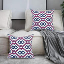 Alysheer Embroidered Decorative Throw Pillow Cover 18"x 18" Set of 2, Classic Boho Geometric Embroidery Pattern Cotton Rectangular Cushion Case for Sofa Couch Living Room Bedroom (Blue Pink) by CozyNest Decor