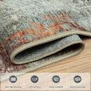 4x6 Area Rugs for Living Room Rug Washable: Modern Large Rug for Dining Room Bedroom Carpet Non Slip Low Pile 4 by 6 Indoor Abstract Nursery Home Office Red Brown by TinyTreasures Baby Boutique