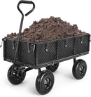 Homdox MAX 880LB Garden Cart, Heavy Duty Garden Wagon, Mesh Foldable Garden Cart, Pullable Gardens Wagon with 180° Rotating Handle, Collapsible Garden Carts for Yard Beach Farm, Black with Bag by GreenHaven Gardens