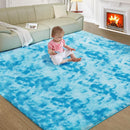 Ultra Soft Rug for Living Room, 5X8 Fluffy Shag Area Rug for Bedroom, Modern Shaggy Carpets Fuzzy Rug for Teens Dorm Nursery Home Decor Aesthetic, Upgrade Anti-Skid Durable, Tie-Dyed Blue by TinyTreasures Baby Boutique