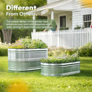 KING BIRD Raised Garden Bed Kit 2025 Upgraded Modular DIY Galvanized Planter Garden Box Outdoor for Gardening, Vegetables, Flowers, Elegant Roman Column Design, 47x24x12 in, Silver by GreenHaven Gardens