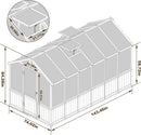 MUPATER 6' x 12' Walk-in Wooden Polycarbonate Greenhouse with Ventilated Window & Lockable Door, Multi-Layer PC Panels for UV Protection, Greenhouse Kit for Outdoor, Garden and Backyard, Black by GreenHaven Gardens