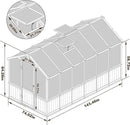 6x12 FT Greenhouse Kit for Outdoor, Thickened Polycarbonate Panel Wooden Walk-in Green House with Lockable Door and Adjustable Roof Vent, Backyard Garden, Black by GreenHaven Gardens